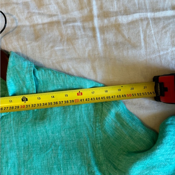 Club Monaco Men’s Large Slim Fit Linen Long Sleeve Shirt - Picture 3 of 7